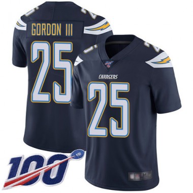 Los Angeles Chargers NFL Football Melvin Gordon Navy Blue Jersey Men Limited #25 Home 100th Season Vapor Untouchable->los angeles chargers->NFL Jersey